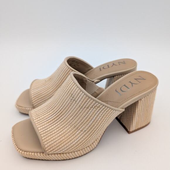 NYDJ Dewi Women's Platform Slide Sandals Open Toe Natural Size US6 EU37 - Picture 1 of 11